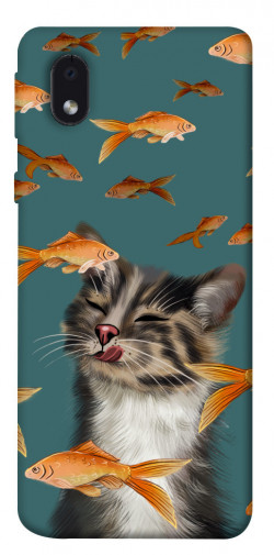 Чохол itsPrint Cat with fish для Samsung Galaxy M01 Core / A01 Core