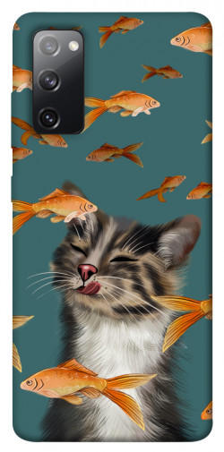 Чехол itsPrint Cat with fish для Samsung Galaxy S20 FE