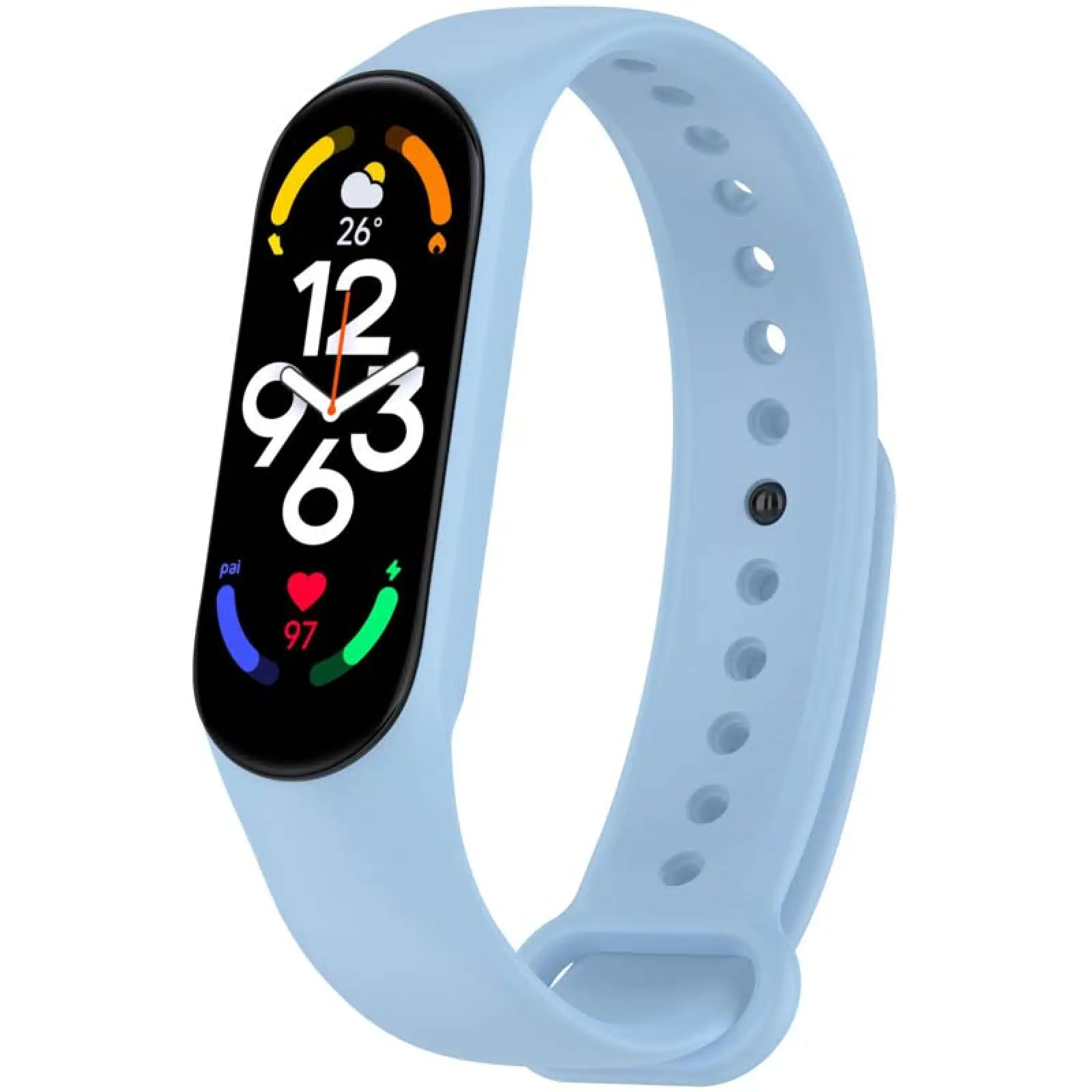 Силиконовый ремешок для Xiaomi Mi Band 7/6/5, Голубой / Light Blue, Силикон (TPU), купить оптом с доставкой
