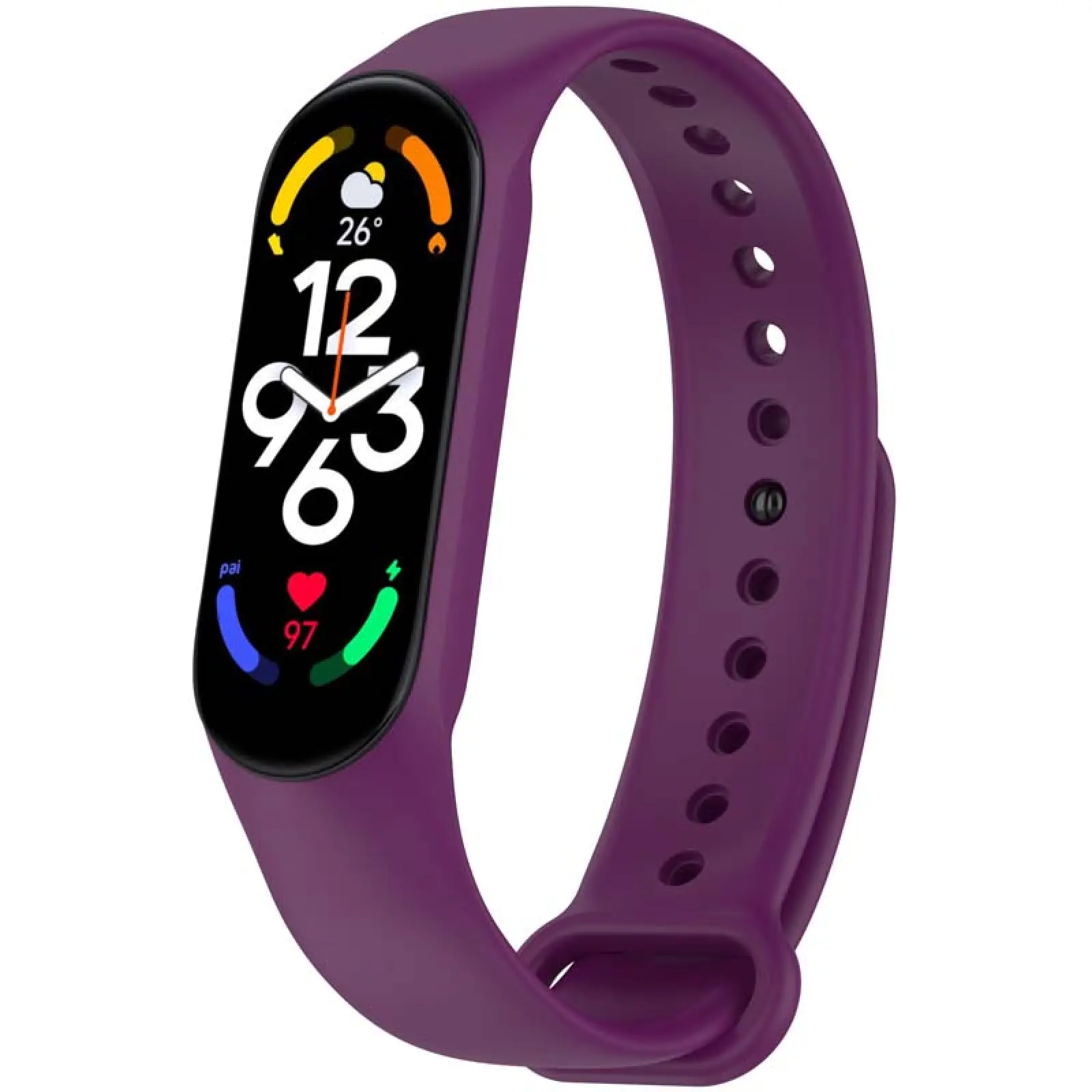 Силиконовый ремешок для Xiaomi Mi Band 7/6/5, Фиолетовый / Grape, Силикон (TPU), купить оптом с доставкой