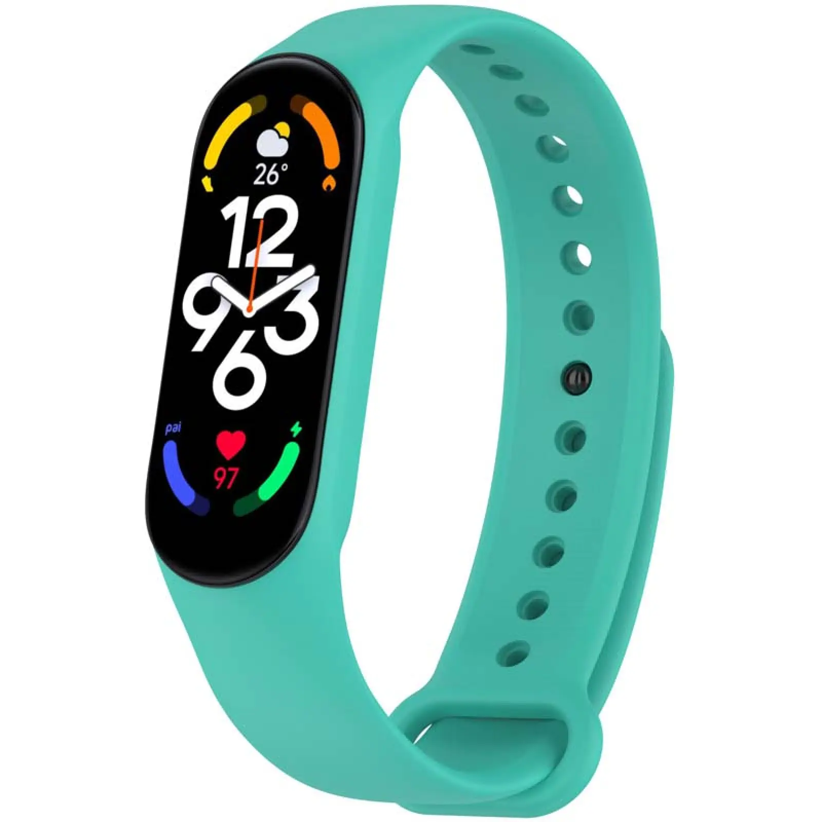 Силиконовый ремешок для Xiaomi Mi Band 7/6/5, Бирюзовый / Turquoise, Силикон (TPU), купить оптом с доставкой