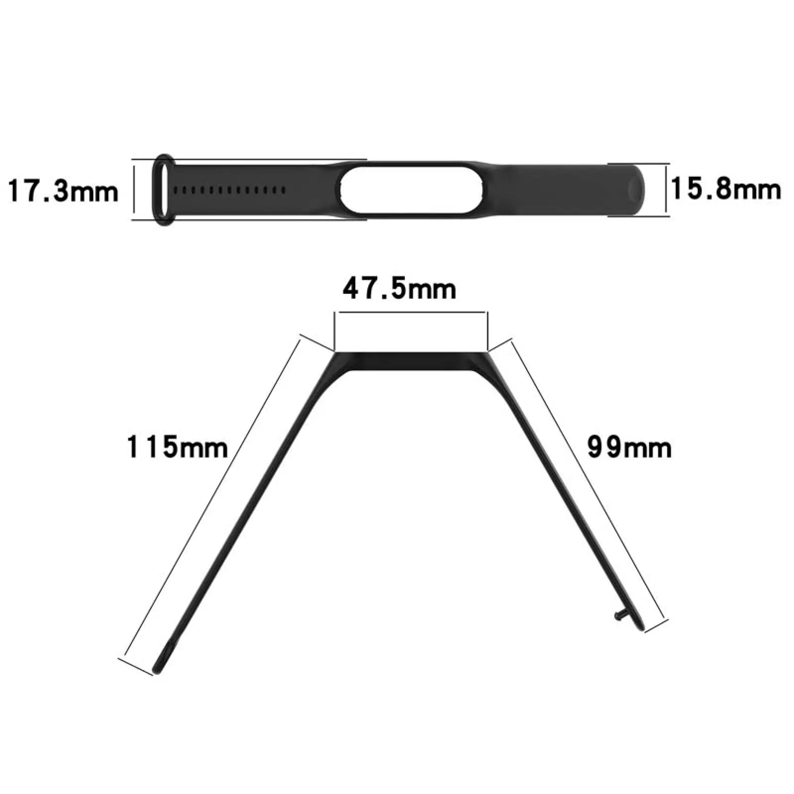 Силиконовый ремешок для Xiaomi Mi Band 7/6/5, Черный / Black 2, Силикон (TPU), купить оптом с доставкой