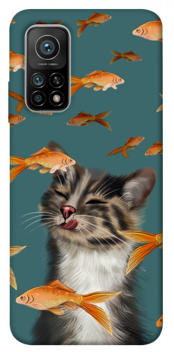 Чехол itsPrint Cat with fish для Xiaomi Mi 10T