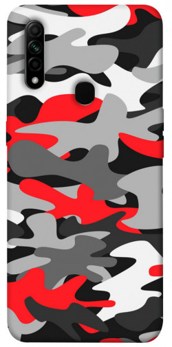 Чохол itsPrint Червоно-сірий камуфляж для Oppo A31