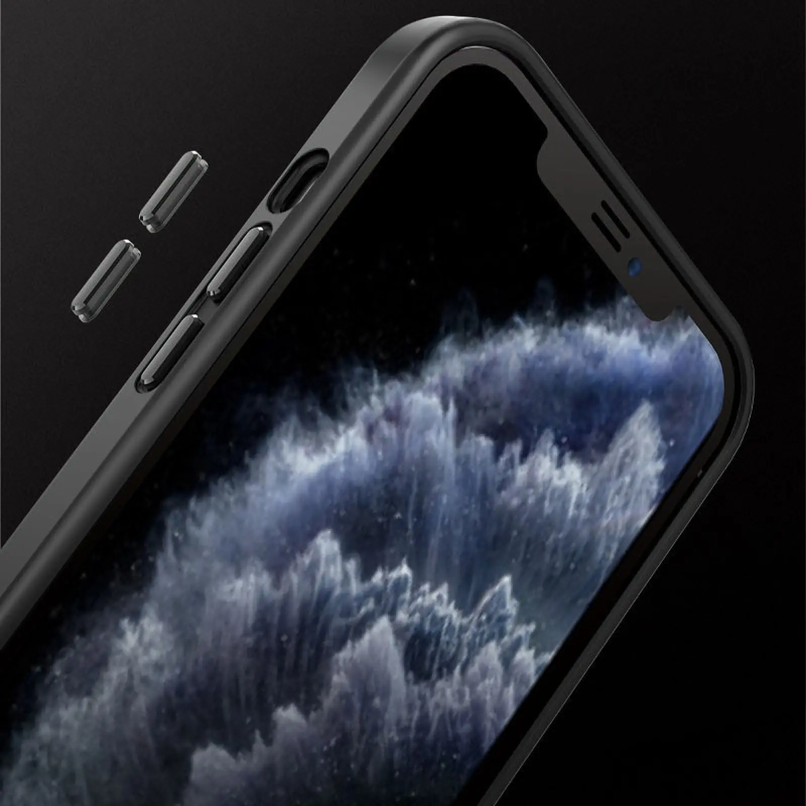 TPU+PC чехол Metal Buttons with MagSafe для Apple iPhone 15 Pro (6.1"), Черный 3, TPU+PC, купить оптом с доставкой