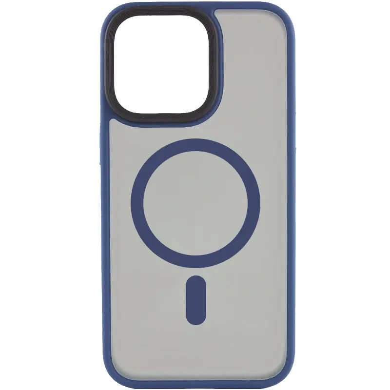 TPU+PC чохол Metal Buttons with MagSafe для Apple iPhone 15 Pro Max (6.7"), Синій / Navy Blue, TPU+PC, купити оптом з доставкою
