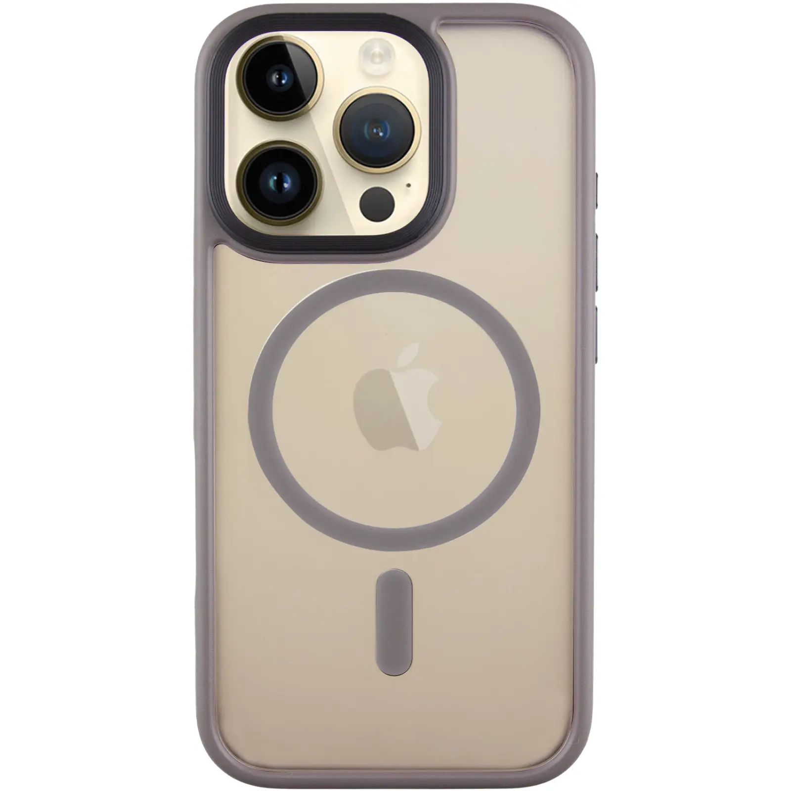TPU+PC чохол Metal Buttons with MagSafe для Apple iPhone 16 Pro (6.3"), Сірий, TPU+PC, купити оптом з доставкою