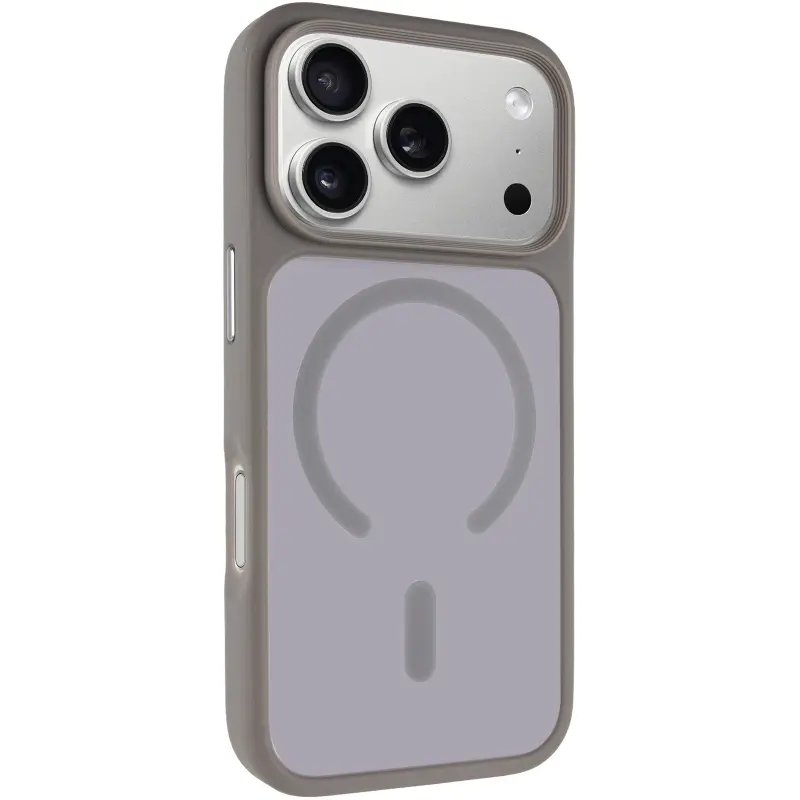 TPU+PC чехол Metal Buttons with MagSafe для Apple iPhone 17 Pro Max (6.9"), Серый / Grey, TPU+PC, купить оптом с доставкой
