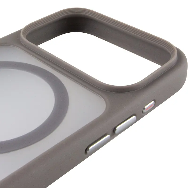 TPU+PC чехол Metal Buttons with MagSafe для Apple iPhone 17 Pro Max (6.9"), Серый / Grey 3, TPU+PC, купить оптом с доставкой