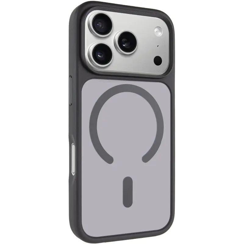 TPU+PC чехол Metal Buttons with MagSafe для Apple iPhone 17 Pro Max (6.9"), Черный / Black, TPU+PC, купить оптом с доставкой