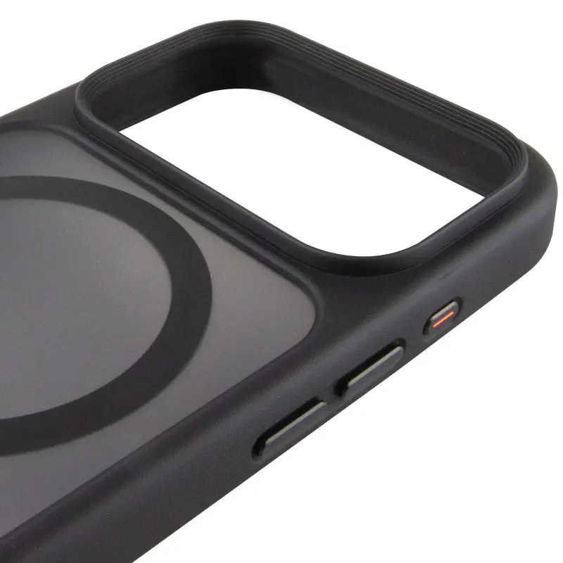 TPU+PC чехол Metal Buttons with MagSafe для Apple iPhone 17 Pro Max (6.9"), Черный / Black 3, TPU+PC, купить оптом с доставкой