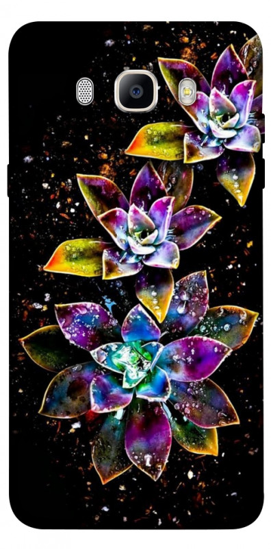 Чехол itsPrint Flowers on black для Samsung J710F Galaxy J7 (2016), цветы, купить оптом с доставкой