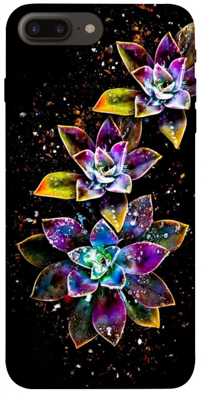 Чехол itsPrint Flowers on black для Apple iPhone 7 plus / 8 plus (5.5"), цветы, купить оптом с доставкой