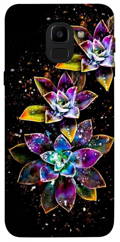 Чехол itsPrint Flowers on black для Samsung J600F Galaxy J6 (2018), цветы, купить оптом с доставкой