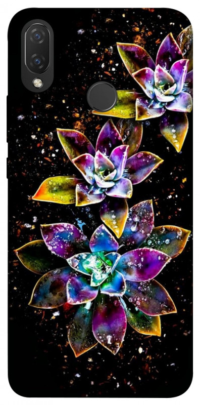 Чехол itsPrint Flowers on black для Huawei P Smart+ (nova 3i), цветы, купить оптом с доставкой