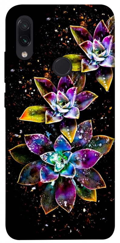 Чехол itsPrint Flowers on black для Xiaomi Redmi Note 7 / Note 7 Pro / Note 7s, цветы, купить оптом с доставкой