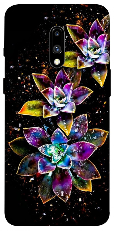 Чехол itsPrint Flowers on black для OnePlus 7, цветы, купить оптом с доставкой