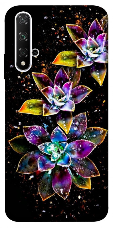 Чехол itsPrint Flowers on black для Huawei Honor 20 / Nova 5T, цветы, купить оптом с доставкой