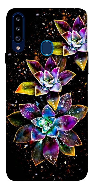 Чохол itsPrint Flowers on black для Samsung Galaxy A20s, квіти, купити оптом з доставкою