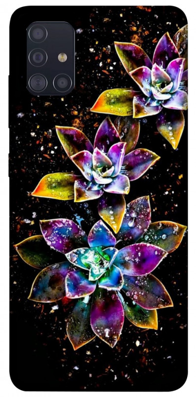 Чехол itsPrint Flowers on black для Samsung Galaxy A51, цветы, купить оптом с доставкой