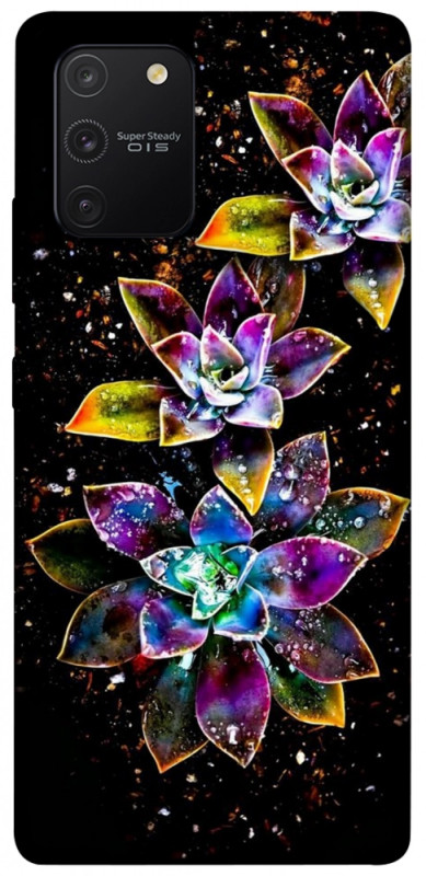 Чехол itsPrint Flowers on black для Samsung Galaxy S10 Lite, цветы, купить оптом с доставкой