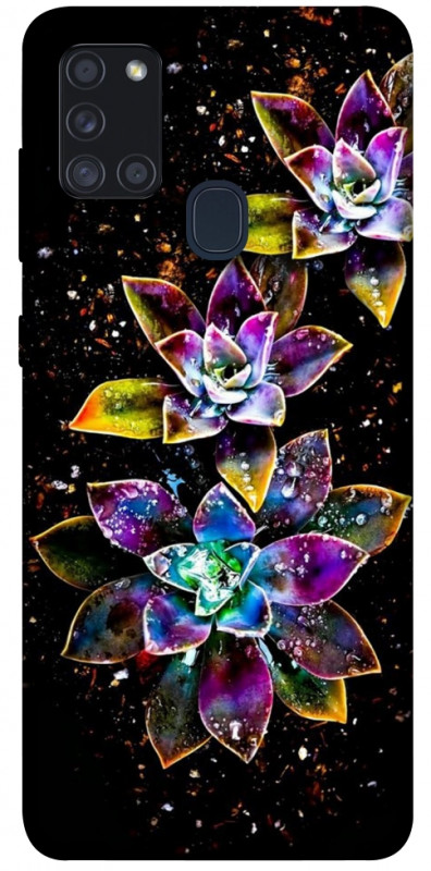 Чехол itsPrint Flowers on black для Samsung Galaxy A21s, цветы, купить оптом с доставкой