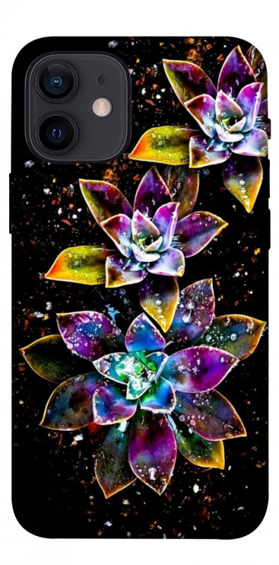 Чохол itsPrint Flowers on black для Apple iPhone 12 mini (5.4"), квіти, купити оптом з доставкою