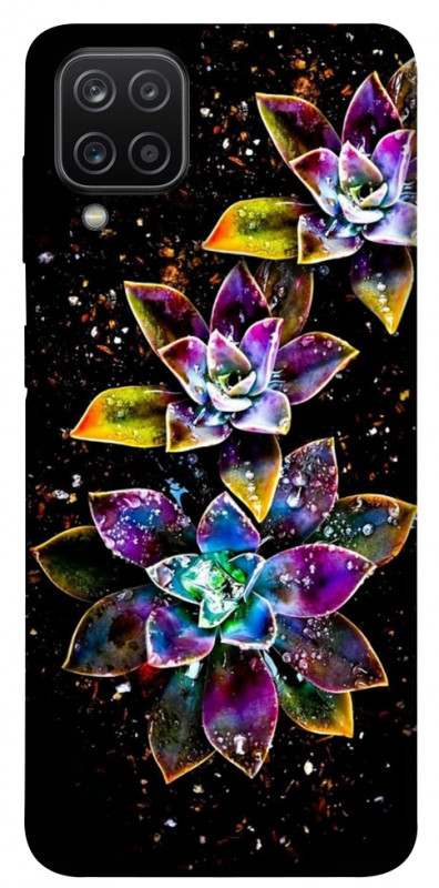 Чехол itsPrint Flowers on black для Samsung Galaxy A12, цветы, купить оптом с доставкой
