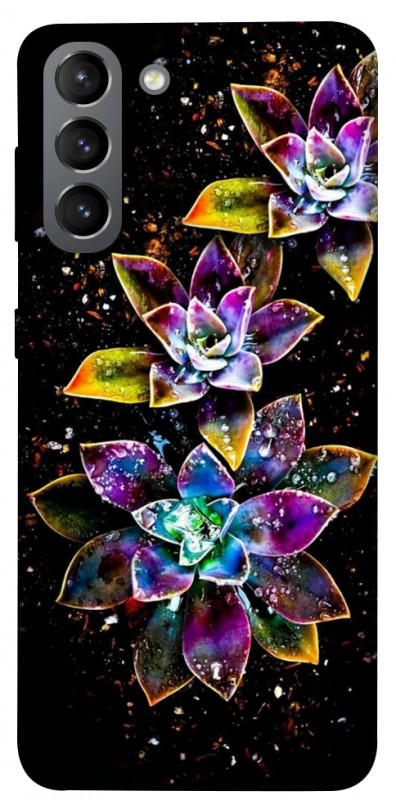 Чехол itsPrint Flowers on black для Samsung Galaxy S21, цветы, купить оптом с доставкой