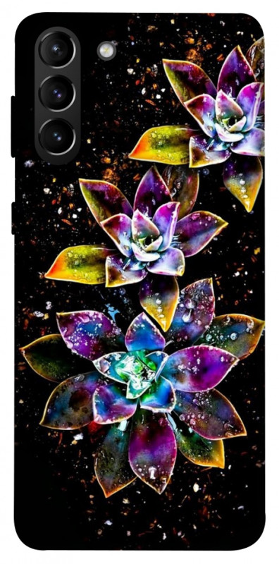 Чехол itsPrint Flowers on black для Samsung Galaxy S21+, цветы, купить оптом с доставкой