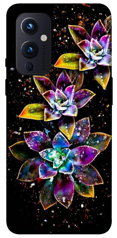 Чохол itsPrint Flowers on black для OnePlus 9, квіти, купити оптом з доставкою