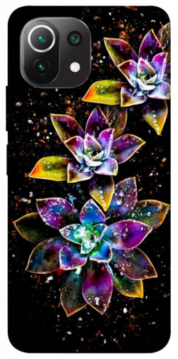 Чохол itsPrint Flowers on black для Xiaomi Mi 11 Lite