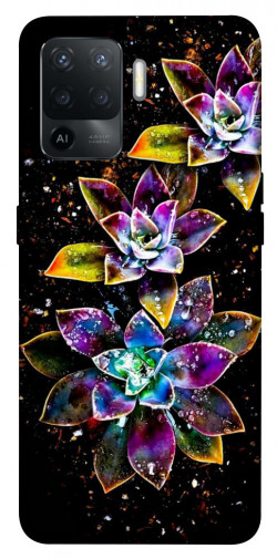 Чохол itsPrint Flowers on black для Oppo Reno 5 Lite