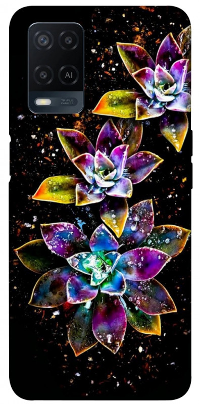 Чехол itsPrint Flowers on black для Oppo A16s / A16, цветы, купить оптом с доставкой