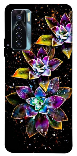 Чехол itsPrint Flowers on black для TECNO Camon 17 Pro