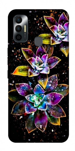 Чехол itsPrint Flowers on black для TECNO Spark 7
