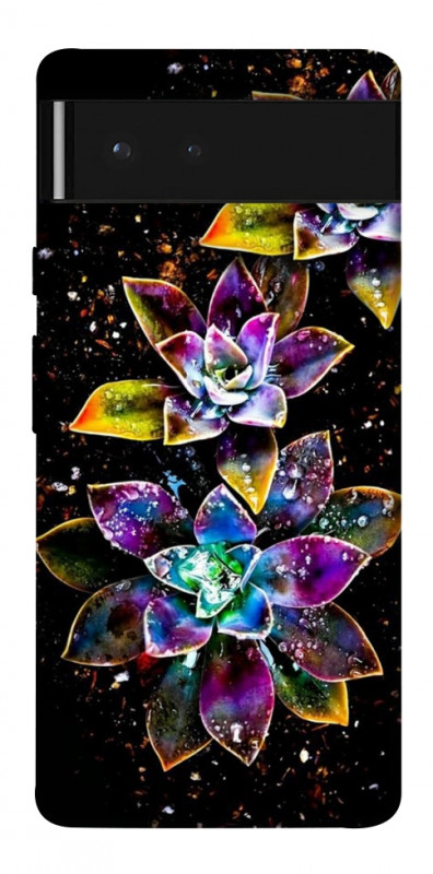 Чехол itsPrint Flowers on black для Google Pixel 6, цветы, купить оптом с доставкой