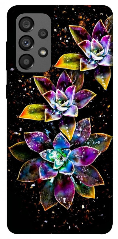 Чехол itsPrint Flowers on black для Samsung Galaxy A73 5G, цветы, купить оптом с доставкой