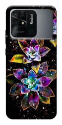 Чехол itsPrint Flowers on black для Xiaomi Redmi 10C