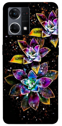 Чохол itsPrint Flowers on black для Oppo Reno 7 4G