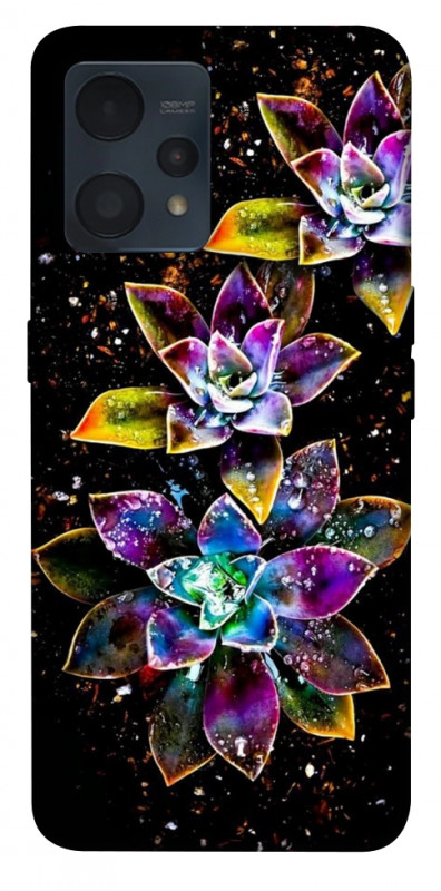 Чехол itsPrint Flowers on black для Realme 9 4G / 9 Pro+, цветы, купить оптом с доставкой