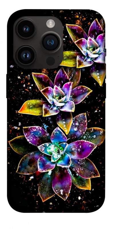 Чехол itsPrint Flowers on black для Apple iPhone 14 Pro (6.1"), цветы, купить оптом с доставкой