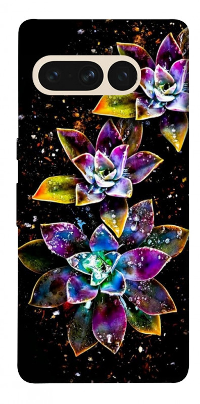 Чехол itsPrint Flowers on black для Google Pixel 7 Pro, цветы, купить оптом с доставкой