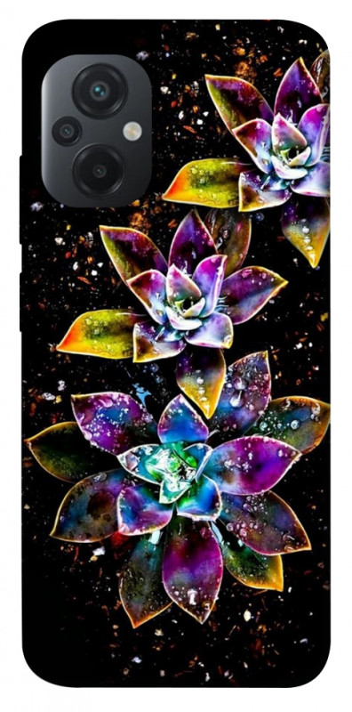 Чехол itsPrint Flowers on black для Xiaomi Poco M5, цветы, купить оптом с доставкой