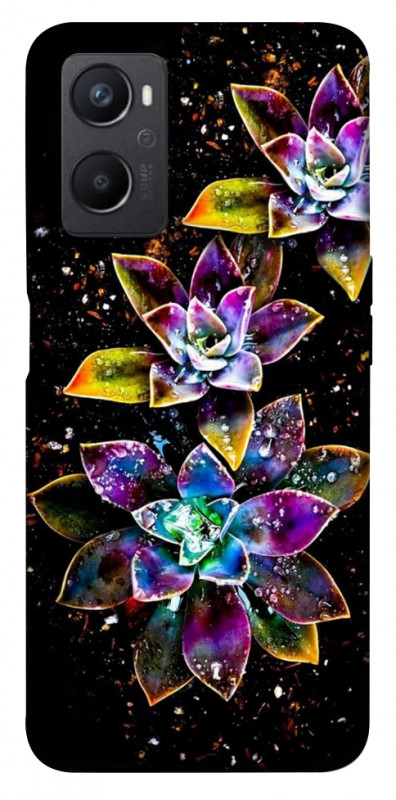 Чехол itsPrint Flowers on black для Oppo A96, цветы, купить оптом с доставкой