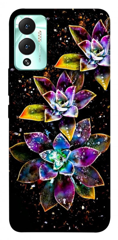 Чехол itsPrint Flowers on black для Infinix Hot 12 Play, цветы, купить оптом с доставкой
