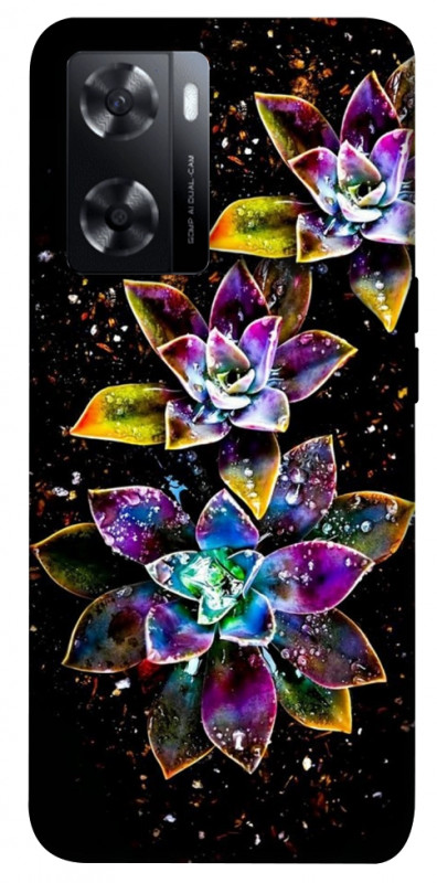 Чехол itsPrint Flowers on black для Oppo A57s, цветы, купить оптом с доставкой