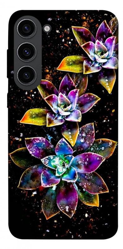 Чехол itsPrint Flowers on black для Samsung Galaxy S23, цветы, купить оптом с доставкой