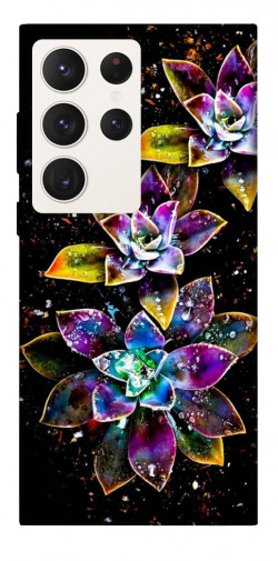 Чохол itsPrint Flowers on black для Samsung Galaxy S23 Ultra