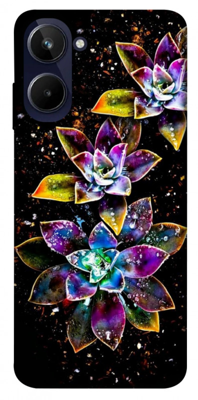Чехол itsPrint Flowers on black для Realme 10 4G, цветы, купить оптом с доставкой